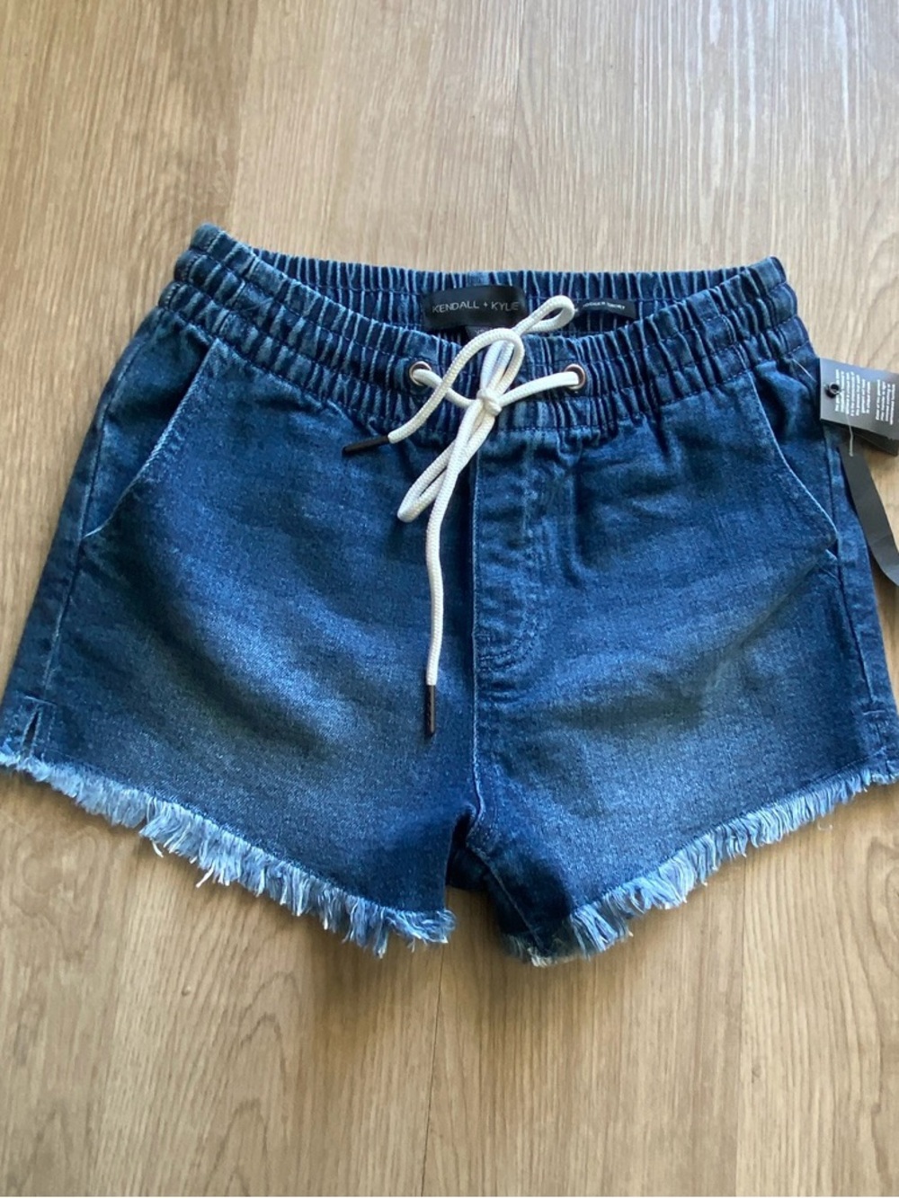 NWT - Kendall & Kylie Dark Blue Denim Drawstring Shorts